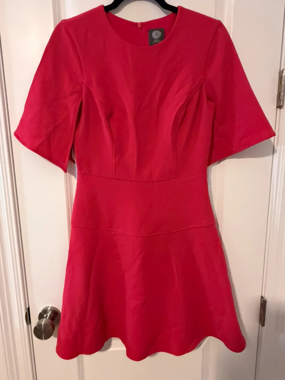 Vince Camuto fit and flare classic red flutter sleeve A line dress size 4